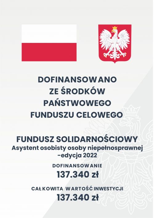 Plakat "Dofinansowano ze środków Państwowego Funduszu Celowego"