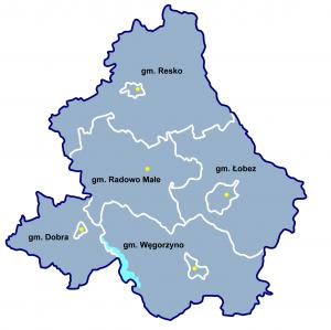 Mapa gmin powiatu Łobeskiego