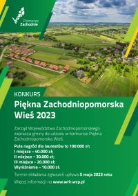 334224741_1156481468397099_3927645434642536945_nplakat V edycja konkursu pn. „Piękna Zachodniopomorska Wieś” 2023.