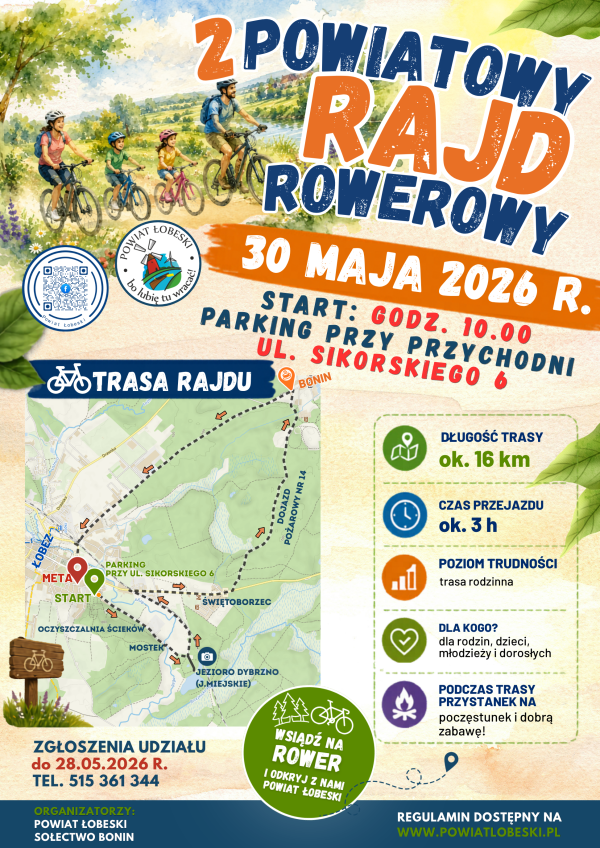 2. Powiatowy Rajd Rowerowy - Wsiądź na rower i odkryj z nami powiat łobeski! 30.05.2026