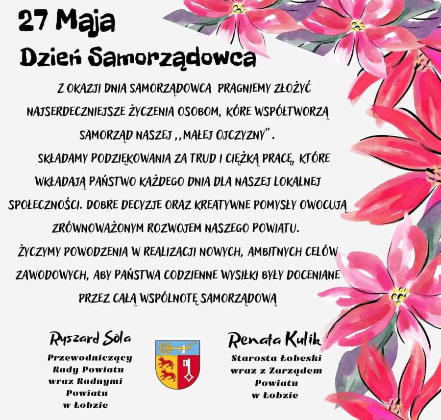 Życzenia z okazji Dnia Samorządowca