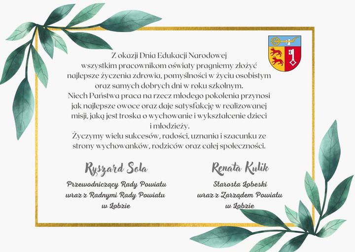 Życzenia z okazji Dnia Edukacji Narodowej
