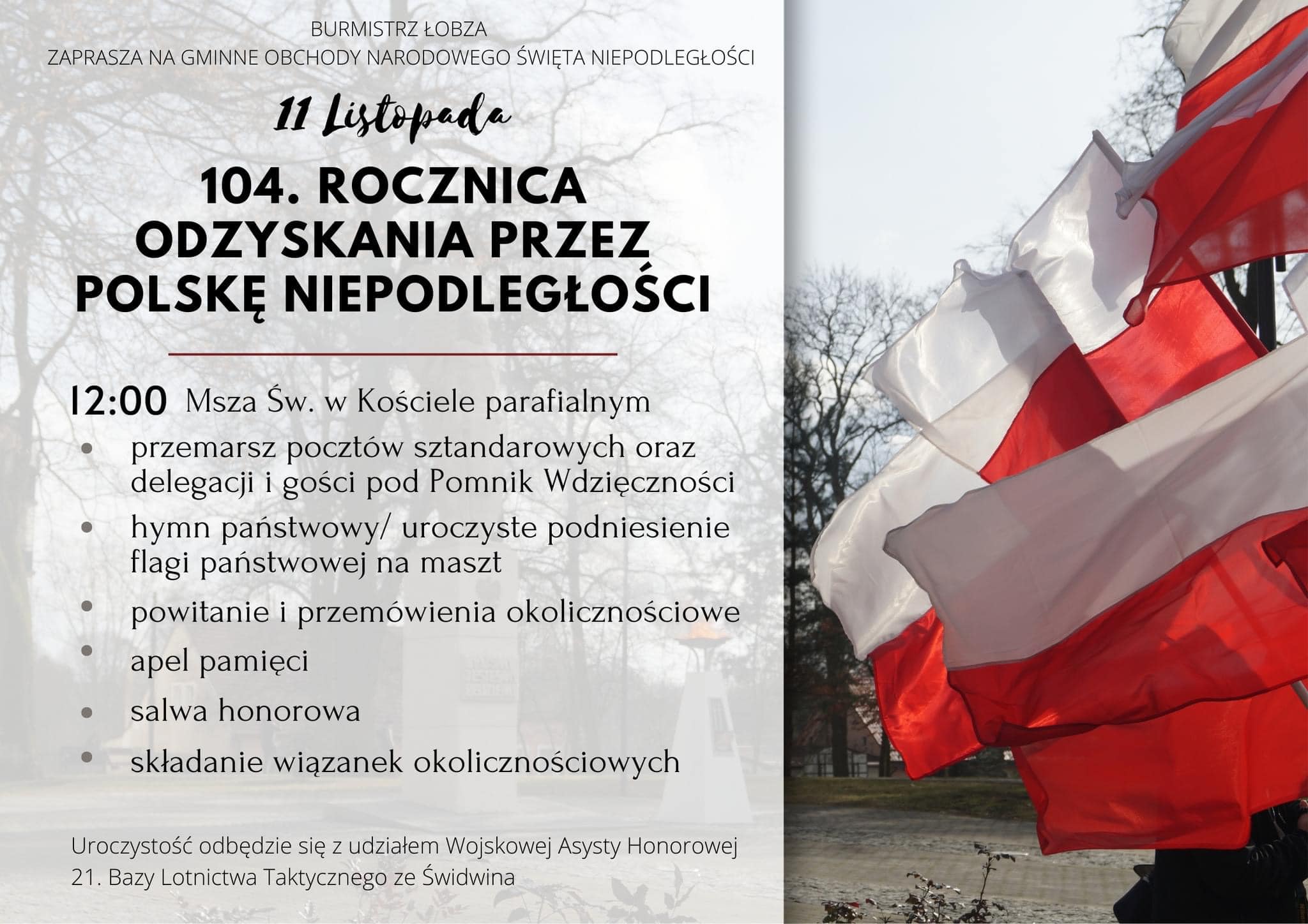 Obchody Narodowego Święta Niepodległości 11 listopada 2022 roku, w powiecie łobeskim 