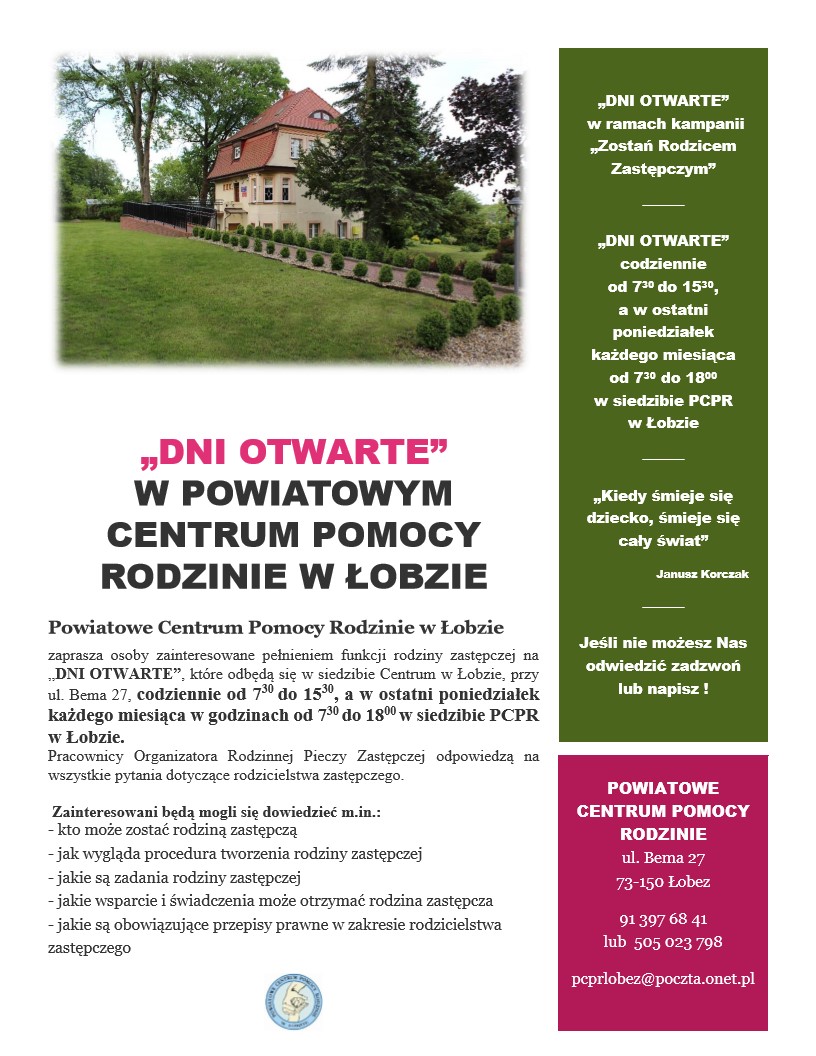 PLAKAT DNI OTWARTE PCPR