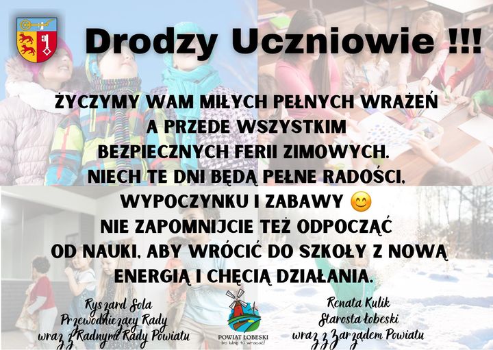 Życzenia z okacji rozpoczęcia Ferii Zimowych