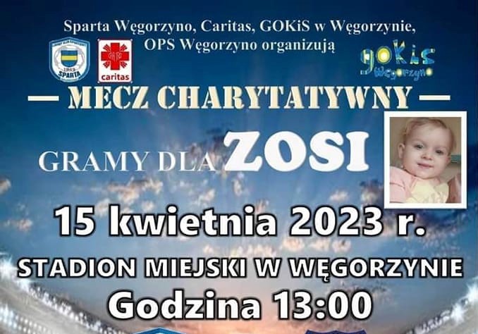 Mecz charytatywny. Gramy dla Zosi