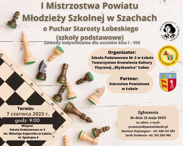 I Mistrzostwa Powiatu Młodzieży Szkolnej w Szachach o Puchar Starosty Łobeskiego.