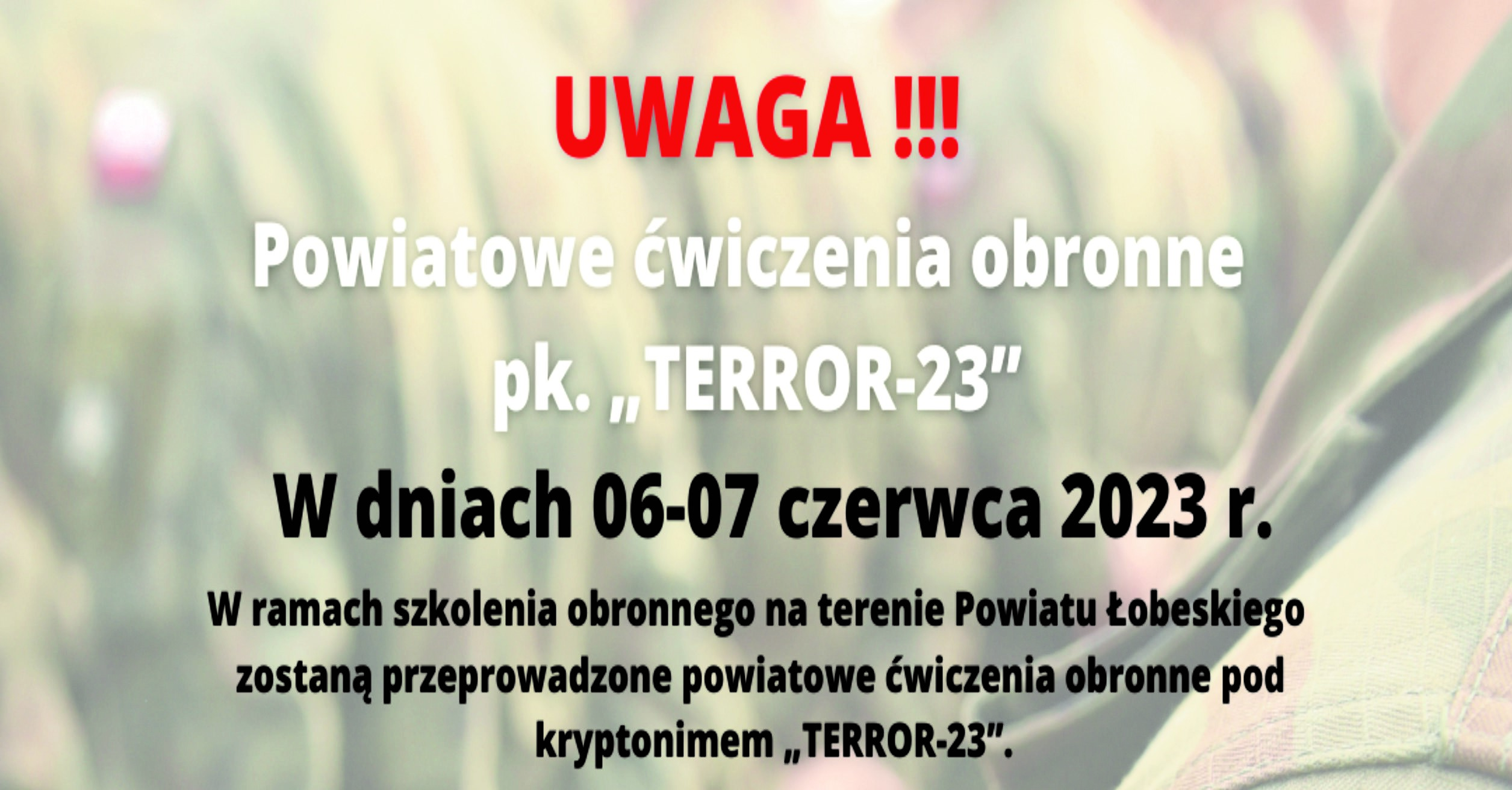 Powiatowe ćwiczenia obronne pk. "TERROR-23"