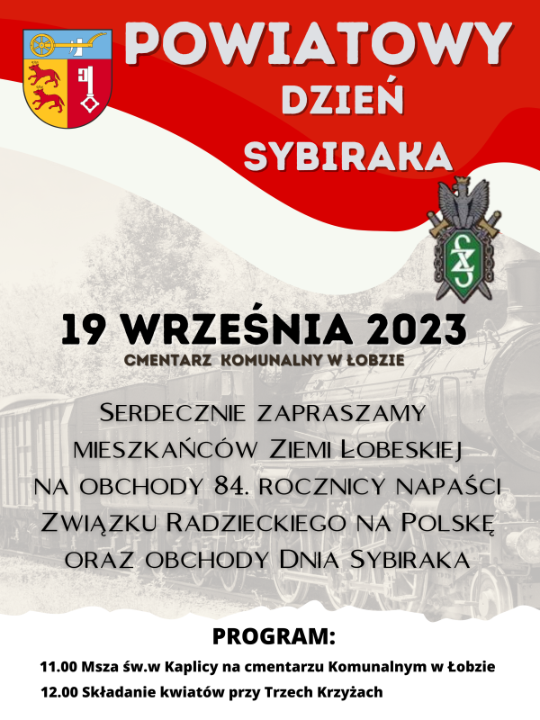 Zaproszenie na obchody Powiatowego  Dnia Sybiraka